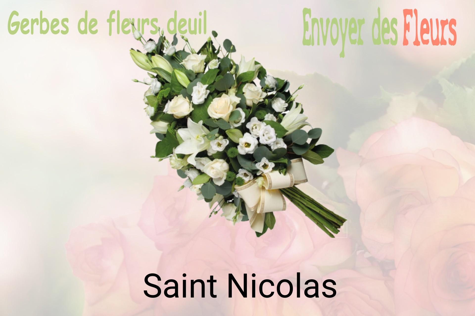 Gerbe de fleurs de deuil livrée à Saint-Nicolas